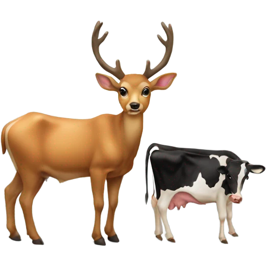 Deer on a cow emoji