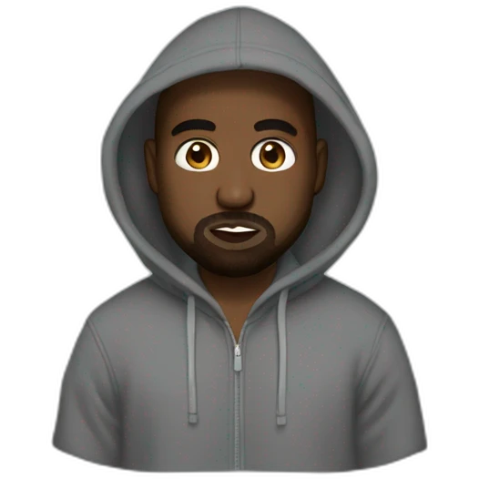kanye west with a hoodie emoji