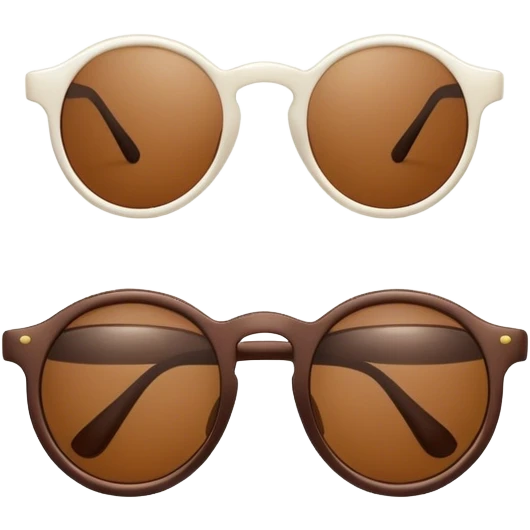 A pair of round-framed sunglasses with brown lenses emoji