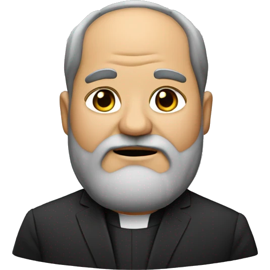 Middle-aged fat man with bushy beard as a pastor emoji