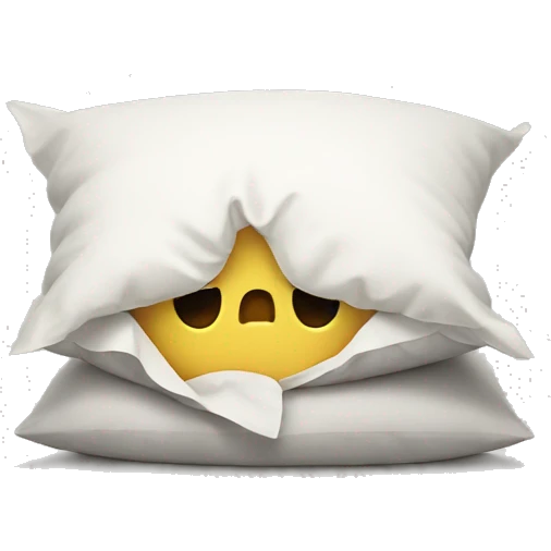 cartoon head buried in pillow emoji