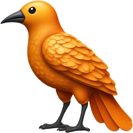 A bird that is made from an orange  emoji