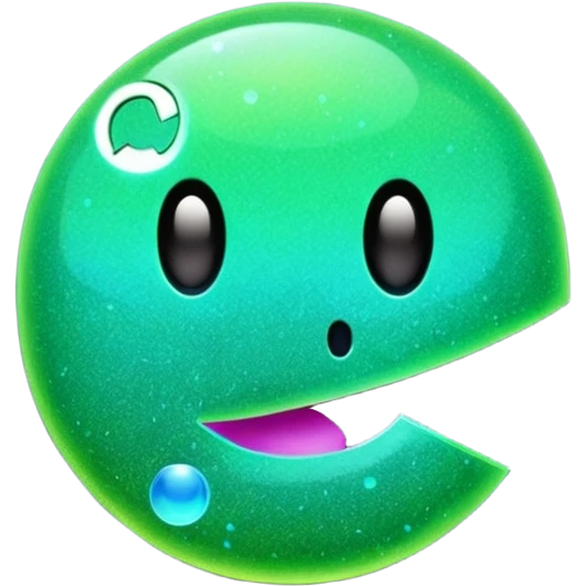 Glitter Green Pacman emoji