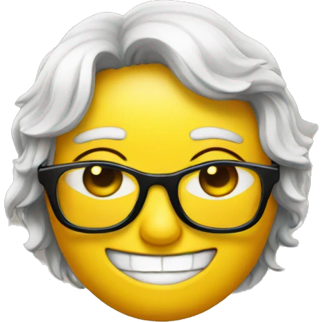 a smiley emoji with glasses emoji