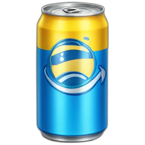 Yellow soda can with blue stripe emoji