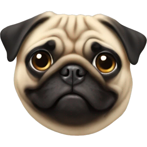Pug upside down  emoji
