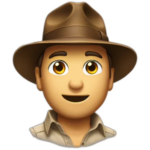 Indiana jones salute with hat emoji