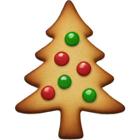 A Christmas tree shaped Christmas cookie emoji