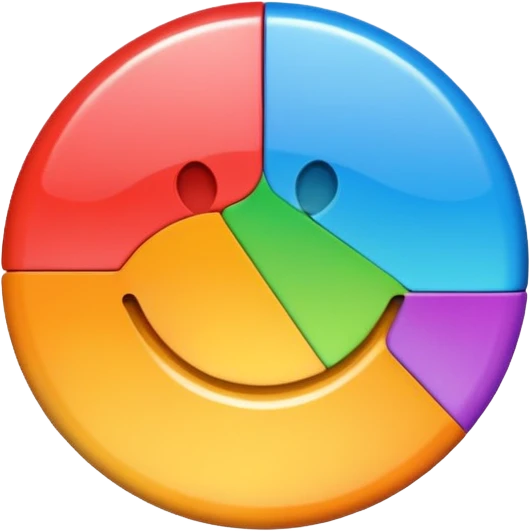 a colourful button not 3d or shading only 1 button no smily face emoji