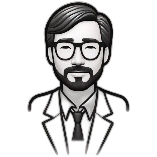A man with black hire  emoji