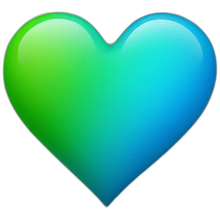 Blue and green heart emoji