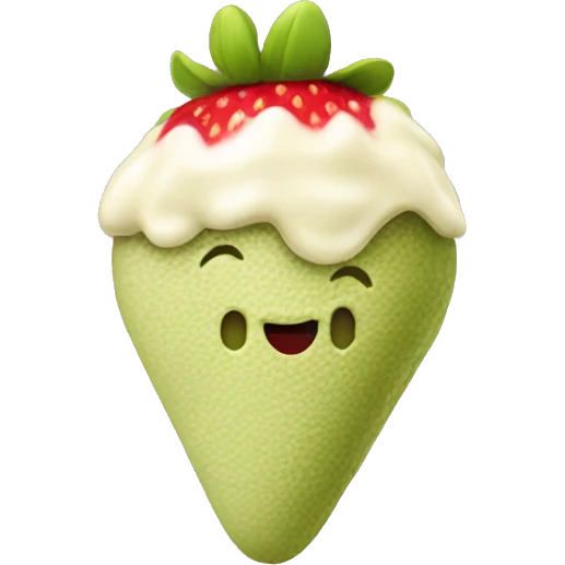 Pistachio cream covered strawberry  emoji