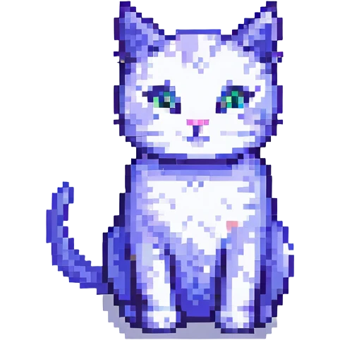 pixel art cat, retro and charming emoji