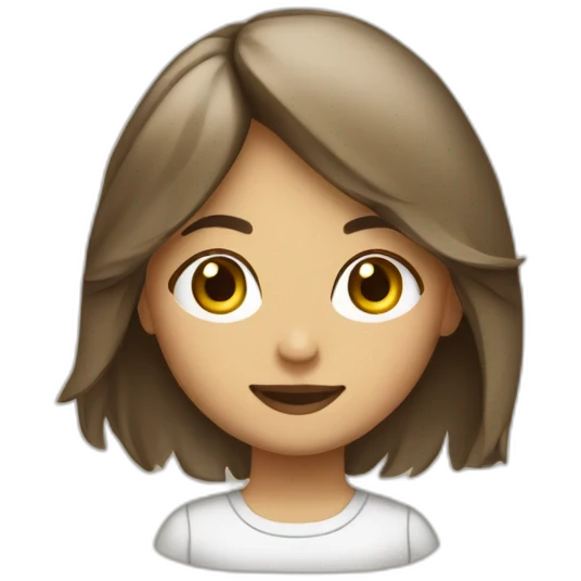 Une fille blanche aux cheveux bruns emoji