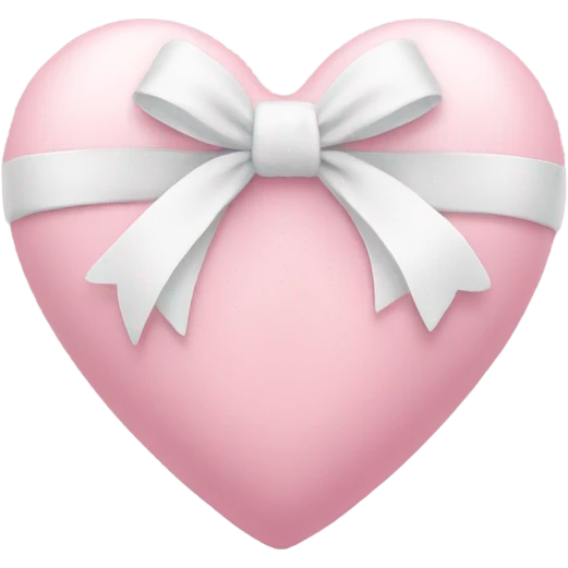 Pastel pink heart with white bow emoji