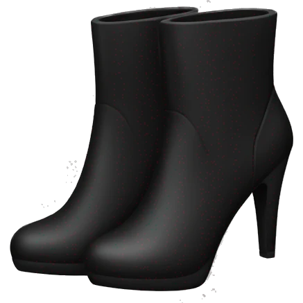 High heeled Black ankle boots  emoji