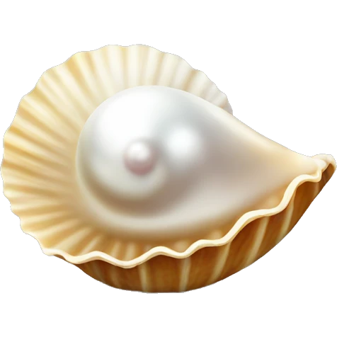 Open sea shell with pearl inside emoji
