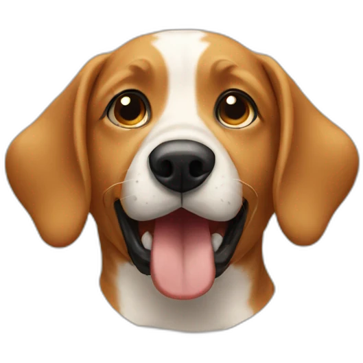 caramel dog playing black nose emoji