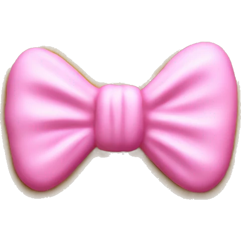 Sugar cookie with pink icing shaped as a bow emoji