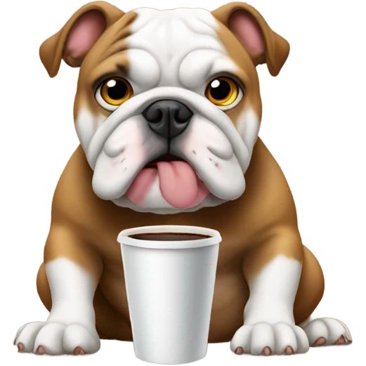 Bulldog drinking coffee  emoji