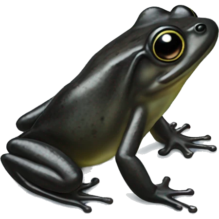 realistic black frog tadpole emoji
