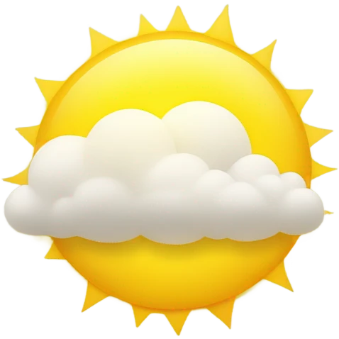 Yellow cloud with sun emoji