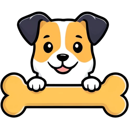 A dog bone emoji