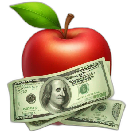 red apple money emoji