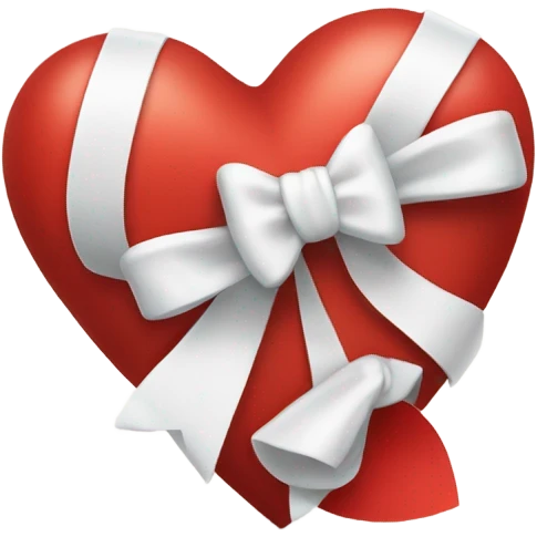 Red heart with white bow emoji
