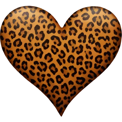 Leopard print heart emoji