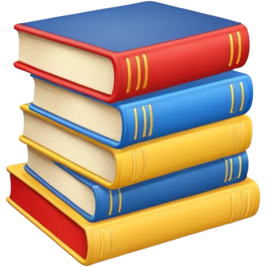 three different color books From front view emoji