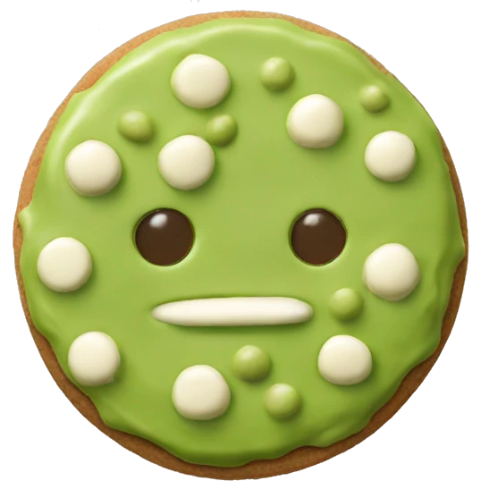 Matcha cookie with white chocolate chips  emoji
