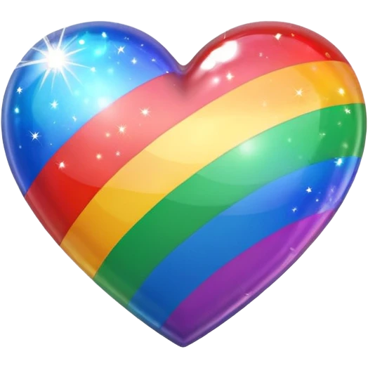 rainbow pride heart with a sparkle effect emoji