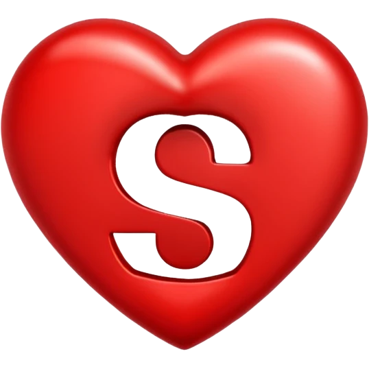 Love heart in red colour and center S letter only emoji