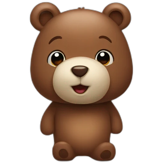 cute cartoonish mocha bear emoji