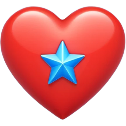 A red heart with a blue star inside emoji