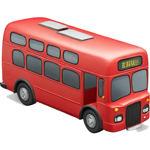 red bus, top view emoji