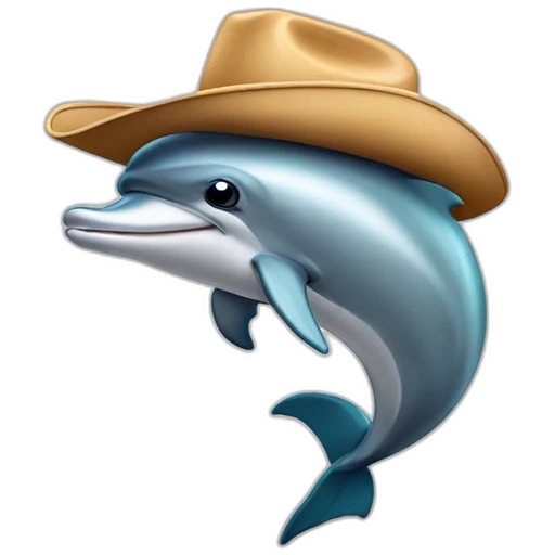 Dolphin with cowboy hat emoji