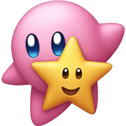 Kirby holding a star  emoji