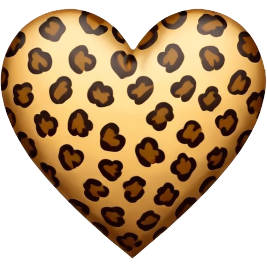 leopard print heart emoji