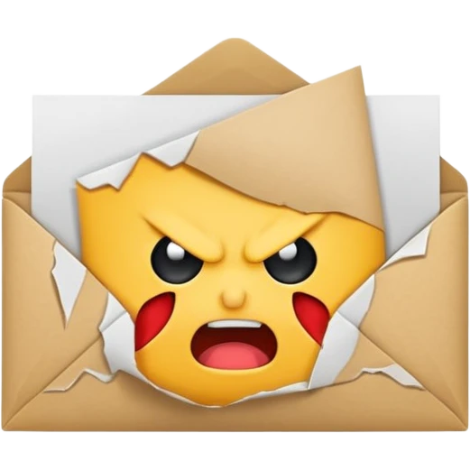 Angry envelope but cute emoji