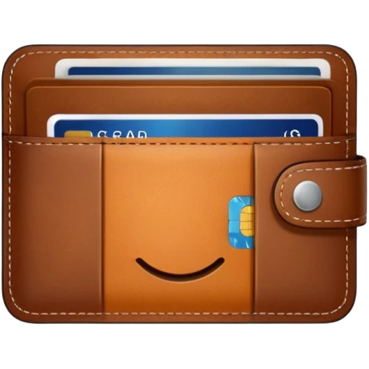 portefeuille marron avec billet et carte bancaire emoji