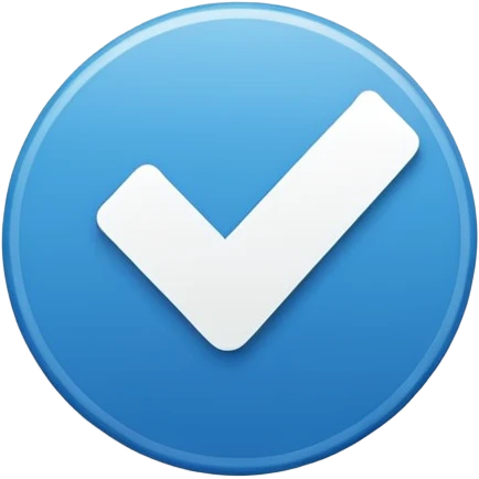 instagram verified badge emoji, blue circle, white check mark, flat design, minimal, official instagram style, no text emoji