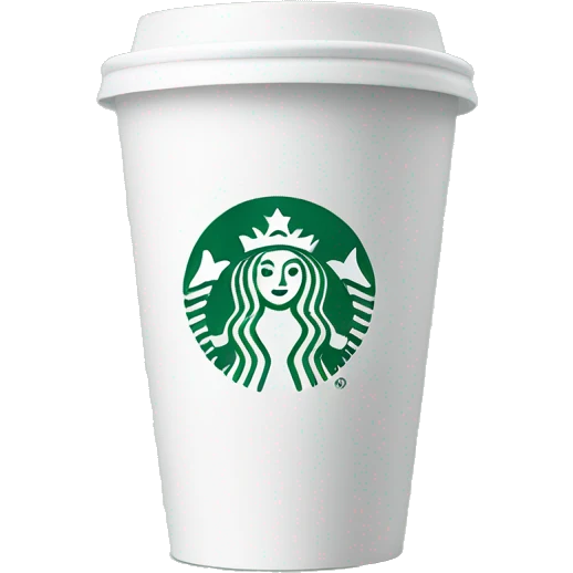 White cup with green Starbucks logo  emoji