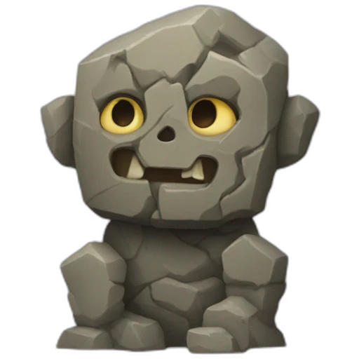 little cute Golem rock emoji