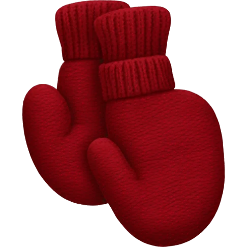 Red mittens. Burgundy.  emoji