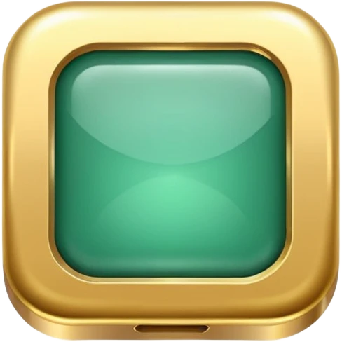 Jade and gold style rounded square icon button emoji