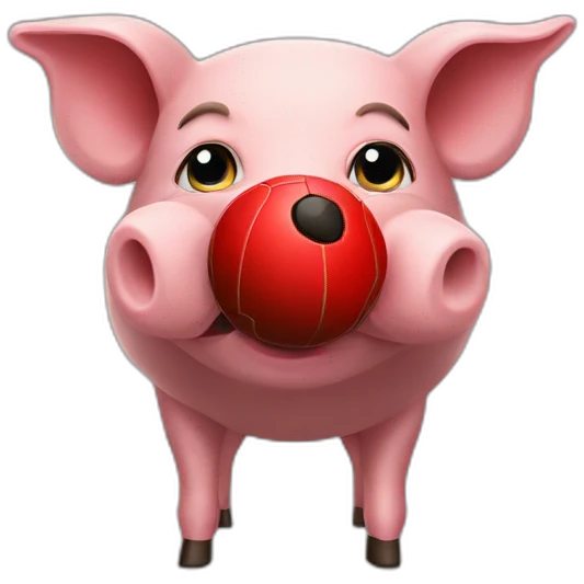 pig with red football cska sofia shirt emoji