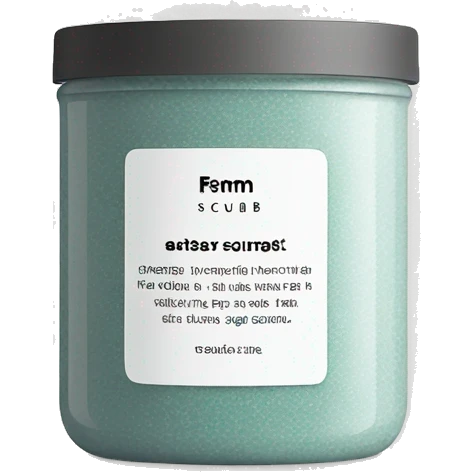 body scrub pot with label emoji