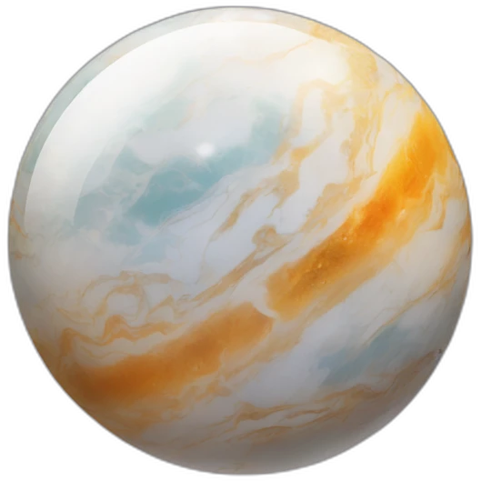 a single marble that looks like the planet mercury emoji